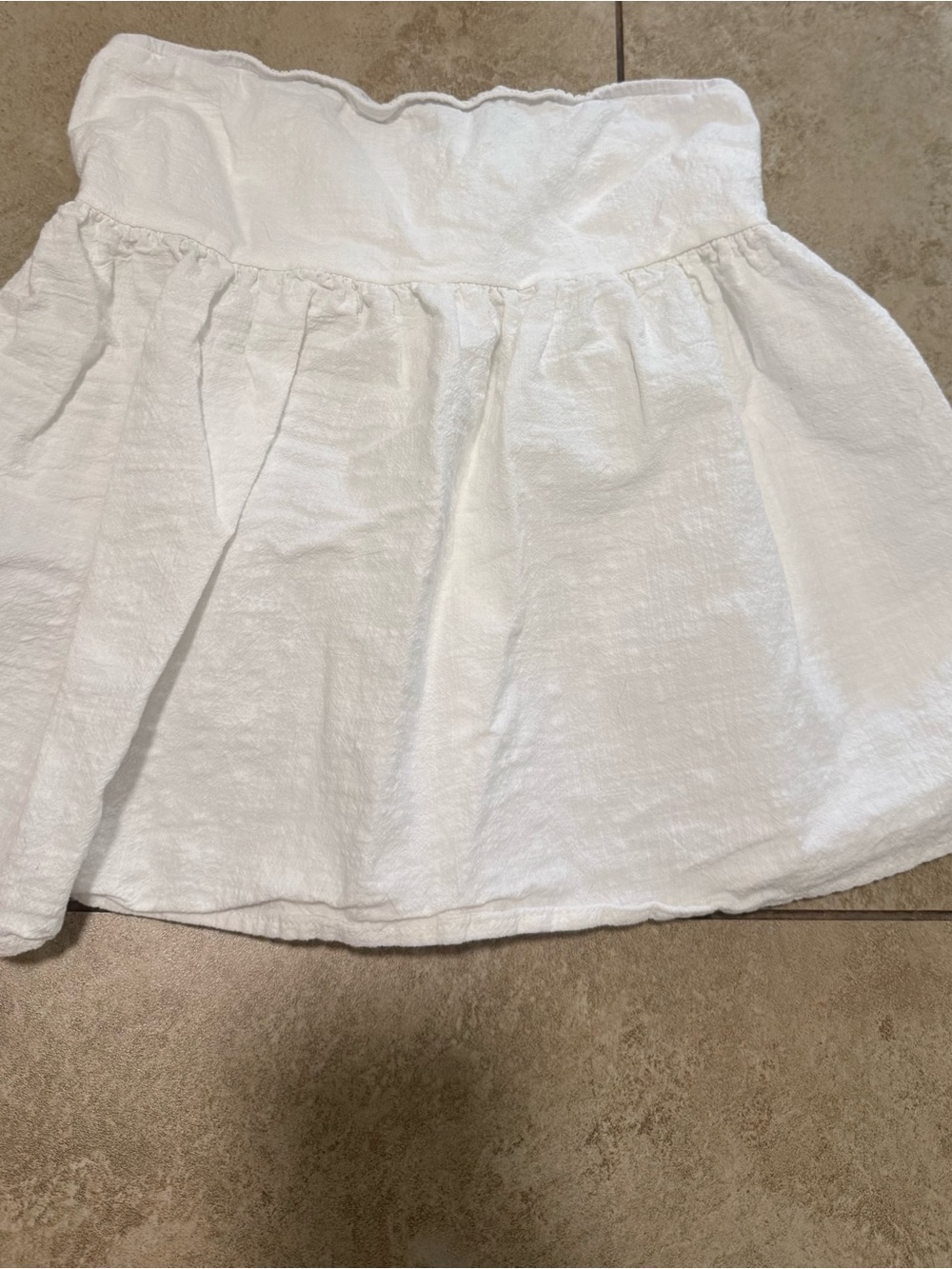 White Strapless flowy Summer crop top for women